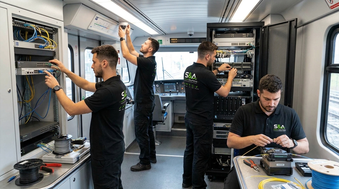 Equipe S&A Infra Solutions trabalhando com conectividade